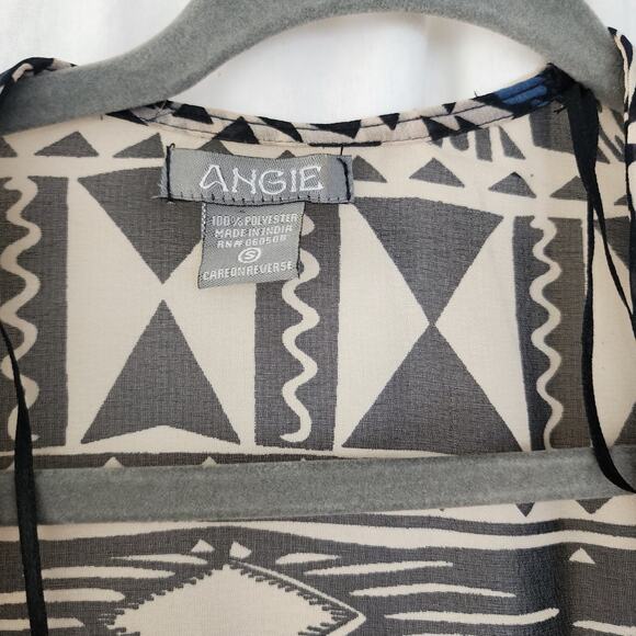 Angie kimono duster aztec western fringe multi S boho beach coverup  festival - Picture 4 of 11